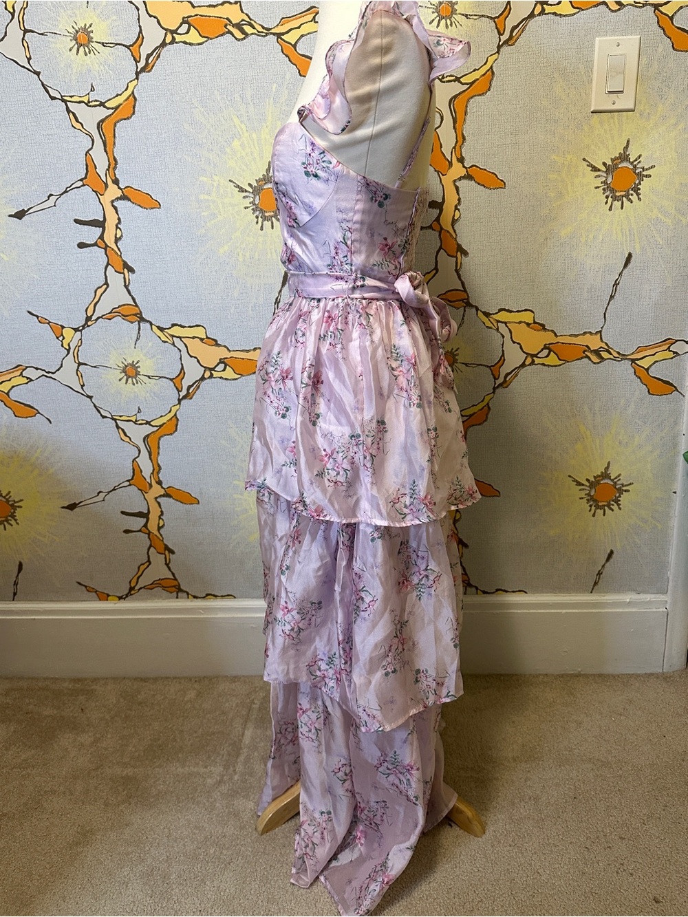 Lulus Light Lavender Floral Maxi Dress - Picture 3 of 7